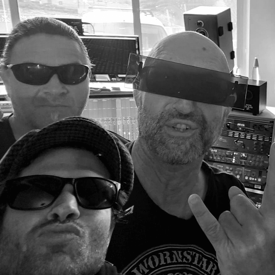 musicians and studio owner (Andy Down and Rob Mancini and Luca Simonelli)
